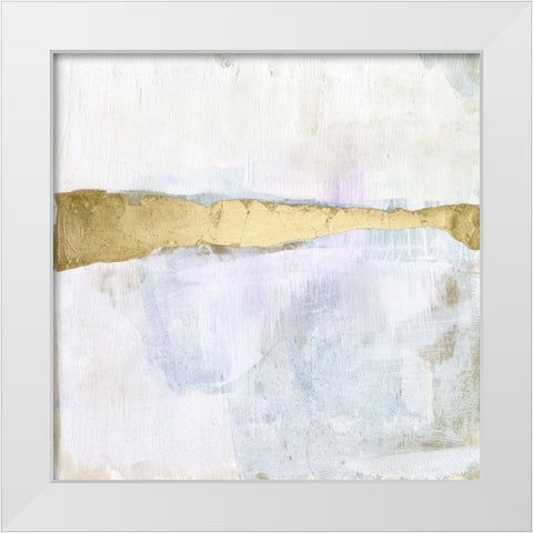 Gold Ribbon Horizon I White Modern Wood Framed Art Print by Goldberger, Jennifer