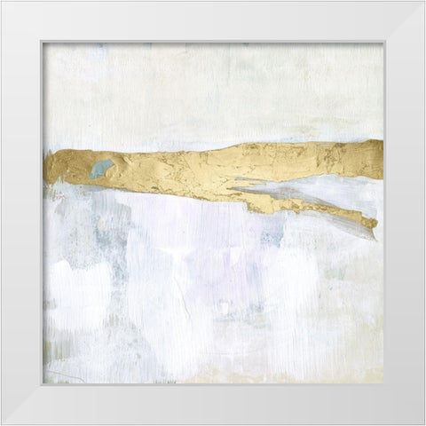 Gold Ribbon Horizon II White Modern Wood Framed Art Print by Goldberger, Jennifer
