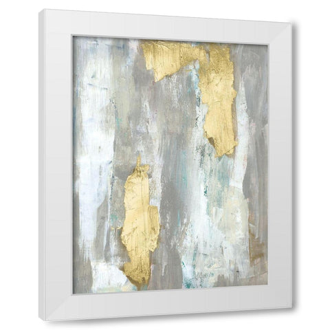 Textured Neutrals and Gold I White Modern Wood Framed Art Print by Goldberger, Jennifer