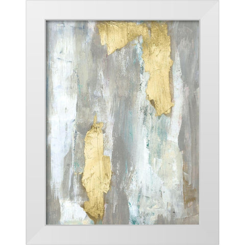 Textured Neutrals and Gold I White Modern Wood Framed Art Print by Goldberger, Jennifer