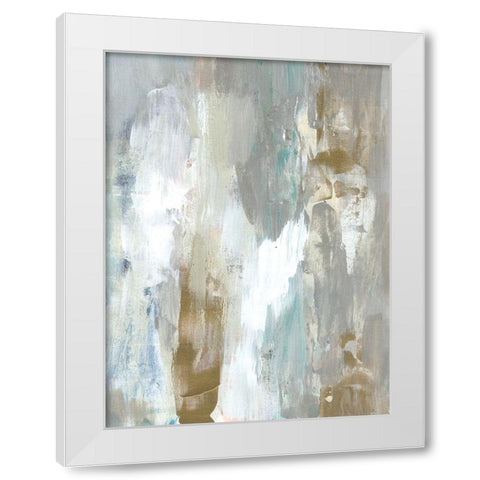 Textured Neutrals and Gold II White Modern Wood Framed Art Print by Goldberger, Jennifer