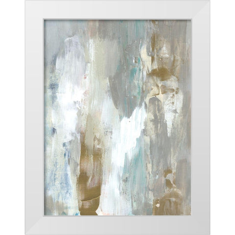 Textured Neutrals and Gold II White Modern Wood Framed Art Print by Goldberger, Jennifer