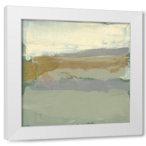 Sage and Gold Swipe I White Modern Wood Framed Art Print by Goldberger, Jennifer