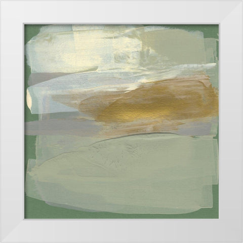 Sage and Gold Swipe II White Modern Wood Framed Art Print by Goldberger, Jennifer