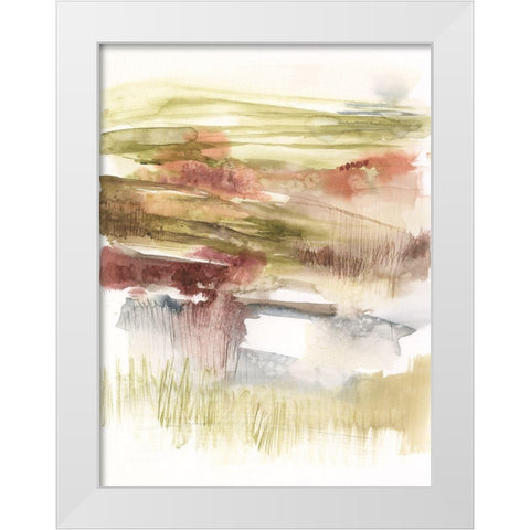 Abstract Flower Horizon I White Modern Wood Framed Art Print by Goldberger, Jennifer