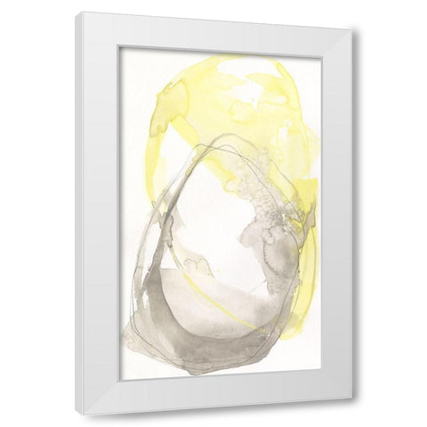 Lemon and Grey Tandem I White Modern Wood Framed Art Print by Goldberger, Jennifer