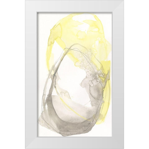 Lemon and Grey Tandem I White Modern Wood Framed Art Print by Goldberger, Jennifer