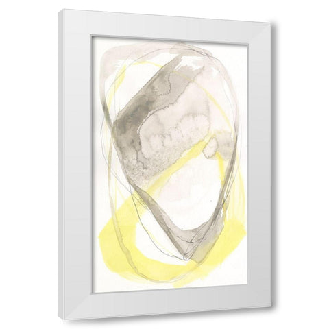 Lemon and Grey Tandem II White Modern Wood Framed Art Print by Goldberger, Jennifer