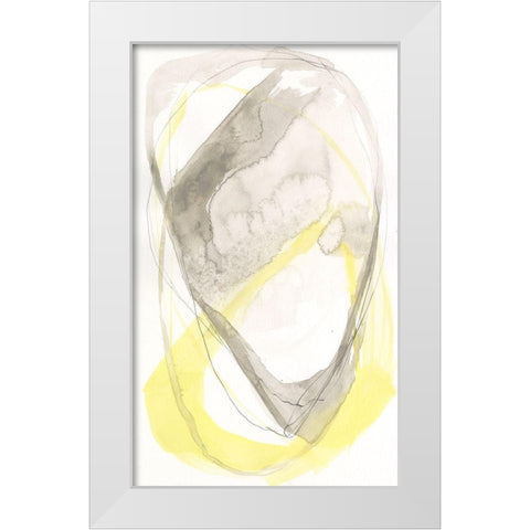 Lemon and Grey Tandem II White Modern Wood Framed Art Print by Goldberger, Jennifer