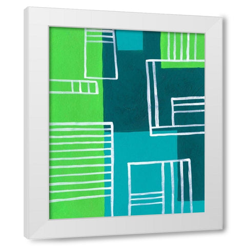 On the Line III White Modern Wood Framed Art Print by Moore, Regina