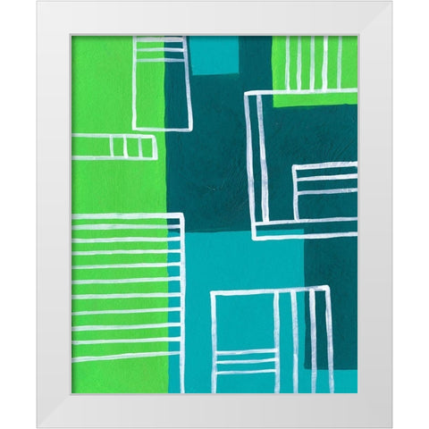 On the Line III White Modern Wood Framed Art Print by Moore, Regina