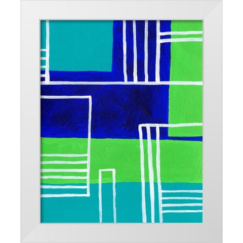 On the Line IV White Modern Wood Framed Art Print by Moore, Regina