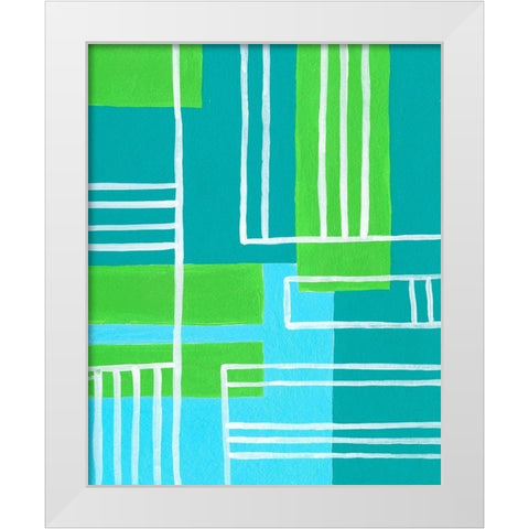 On the Line V White Modern Wood Framed Art Print by Moore, Regina