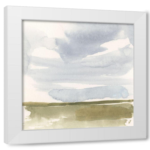 Open Field Sketch I White Modern Wood Framed Art Print by Barnes, Victoria