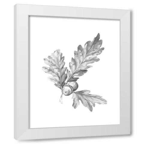 Oak Leaf Pencil Sketch I White Modern Wood Framed Art Print by Caroline, Emma