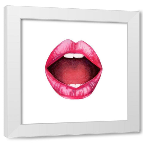 Emotion Lips II White Modern Wood Framed Art Print by Popp, Grace