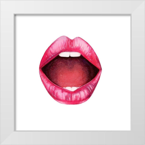 Emotion Lips II White Modern Wood Framed Art Print by Popp, Grace