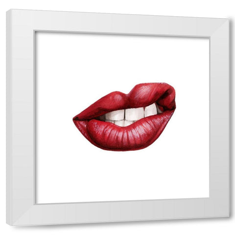 Emotion Lips III White Modern Wood Framed Art Print by Popp, Grace