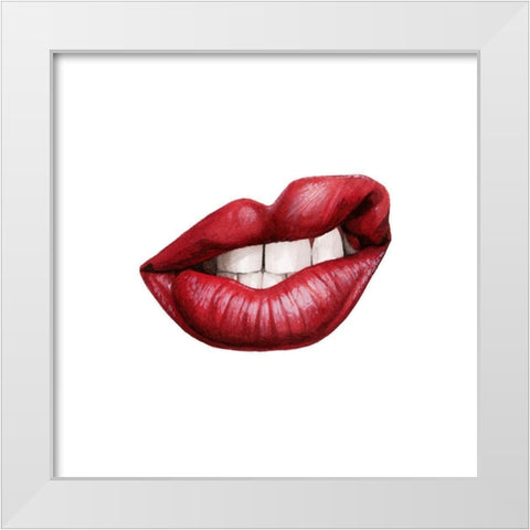 Emotion Lips III White Modern Wood Framed Art Print by Popp, Grace