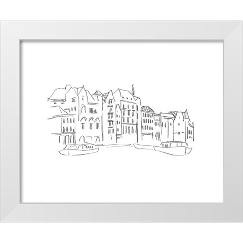 Travel Sketch I White Modern Wood Framed Art Print by Warren, Annie