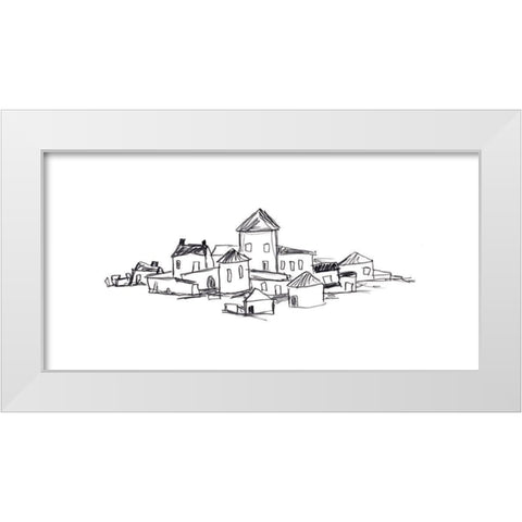 Citadel Sketch II White Modern Wood Framed Art Print by Vess, June Erica