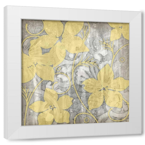 Yellow and Gray I White Modern Wood Framed Art Print by Goldberger, Jennifer