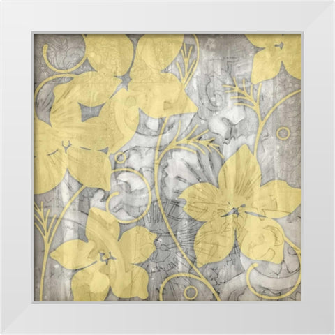 Yellow and Gray I White Modern Wood Framed Art Print by Goldberger, Jennifer