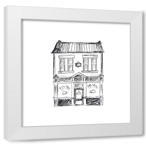 Shopfront Sketches II White Modern Wood Framed Art Print by Vess, June Erica