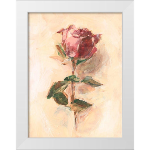 Painterly Rose Study I White Modern Wood Framed Art Print by Harper, Ethan