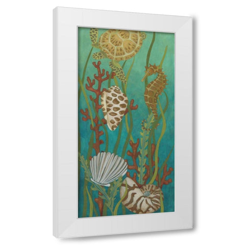 Aquatic Life I White Modern Wood Framed Art Print by Zarris, Chariklia