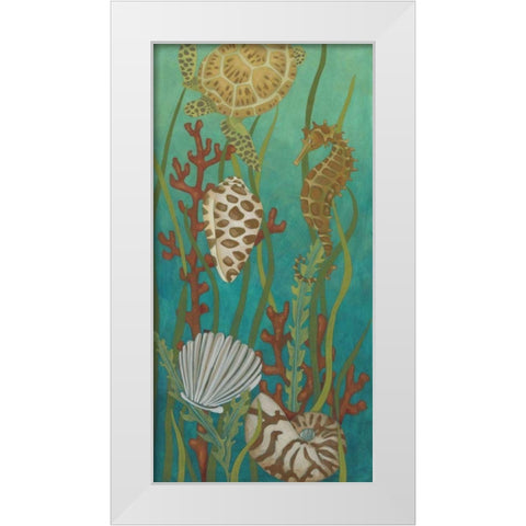 Aquatic Life I White Modern Wood Framed Art Print by Zarris, Chariklia