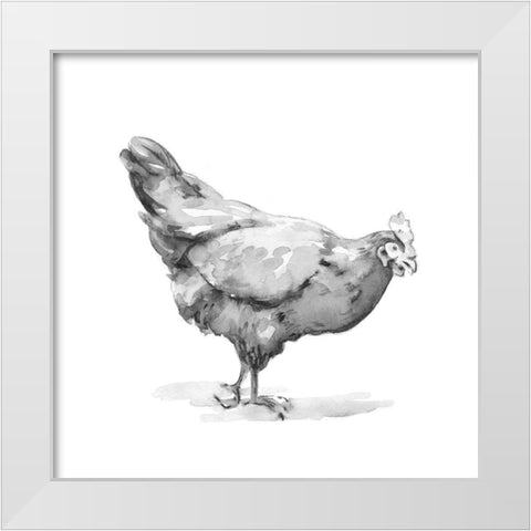 Barn Fowl II White Modern Wood Framed Art Print by Caroline, Emma