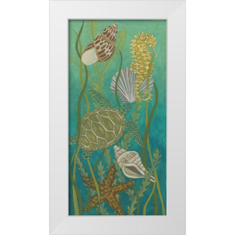 Aquatic Life II White Modern Wood Framed Art Print by Zarris, Chariklia