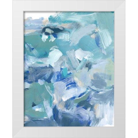 Blue Night I White Modern Wood Framed Art Print by Long, Christina