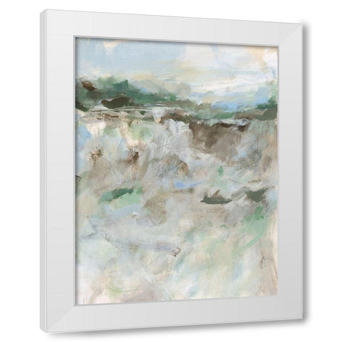 Far Away Hills I White Modern Wood Framed Art Print by Long, Christina
