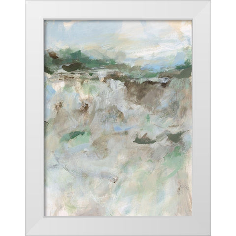 Far Away Hills I White Modern Wood Framed Art Print by Long, Christina