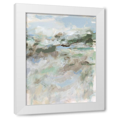 Far Away Hills II White Modern Wood Framed Art Print by Long, Christina