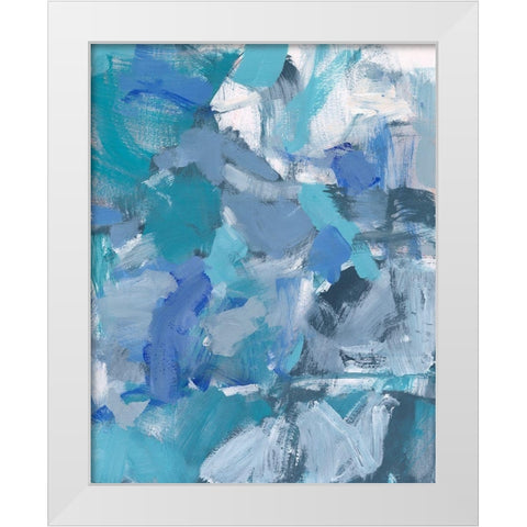 Deep Blue Hue I White Modern Wood Framed Art Print by Long, Christina