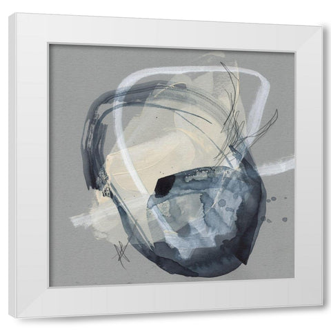 Tandem Loops I White Modern Wood Framed Art Print by Goldberger, Jennifer