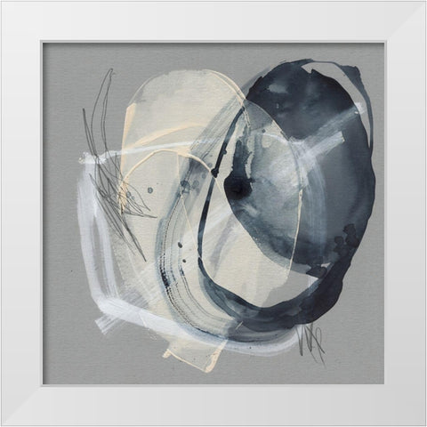 Tandem Loops II White Modern Wood Framed Art Print by Goldberger, Jennifer