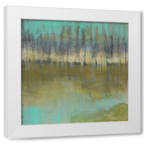 Soft Treeline on the Horizon I White Modern Wood Framed Art Print by Goldberger, Jennifer