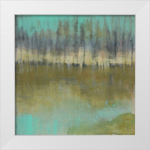 Soft Treeline on the Horizon I White Modern Wood Framed Art Print by Goldberger, Jennifer