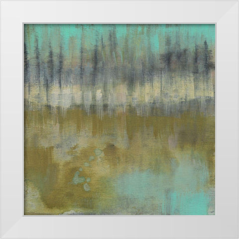 Soft Treeline on the Horizon II White Modern Wood Framed Art Print by Goldberger, Jennifer