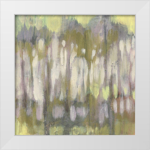 Stained Glass Trees I White Modern Wood Framed Art Print by Goldberger, Jennifer