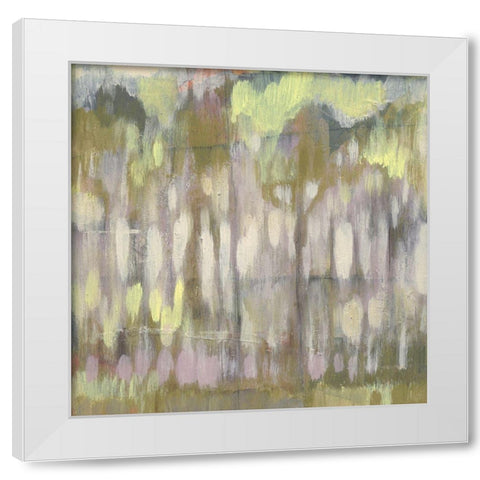 Stained Glass Trees II White Modern Wood Framed Art Print by Goldberger, Jennifer