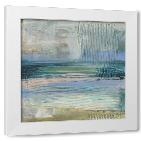 Textured Coastline I White Modern Wood Framed Art Print by Goldberger, Jennifer