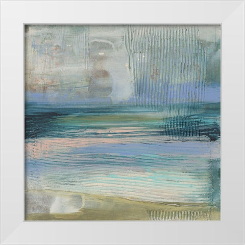 Textured Coastline I White Modern Wood Framed Art Print by Goldberger, Jennifer