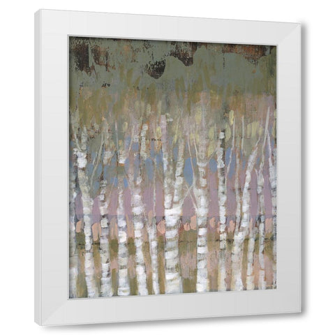 Pastel Birchline I White Modern Wood Framed Art Print by Goldberger, Jennifer