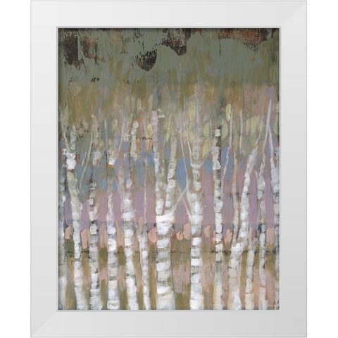 Pastel Birchline I White Modern Wood Framed Art Print by Goldberger, Jennifer