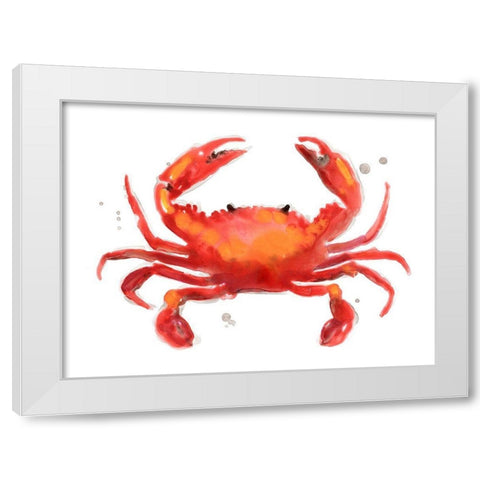 Crab Cameo I White Modern Wood Framed Art Print by Vess, June Erica
